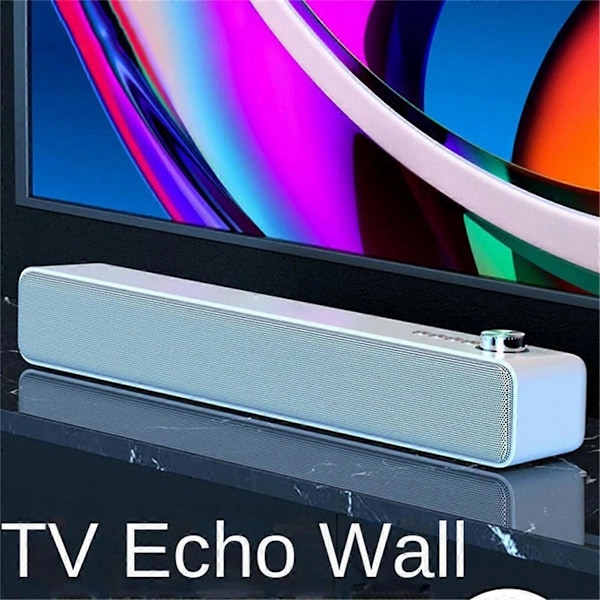 Bluetooth Subwoofer Soundbar TV Audio Musiikki Langaton Kaiutin Valkoinen