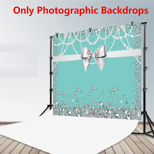 210x150cm Diamant Blå Bursdagsfest Fotobakgrunn Vinyl Brud Bryllup Bankett Bakgrunn