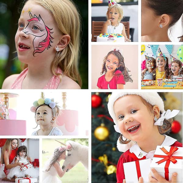 Sølv Unicorn Øreringe Til Piger Hypoallergen Søde Cz Unicorn Stud Øreringe Smykker