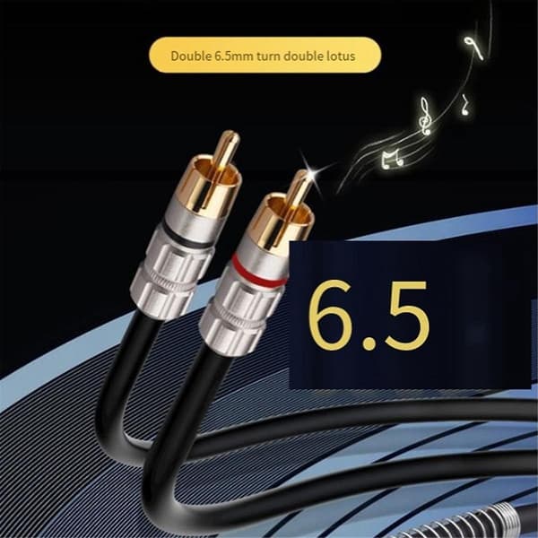 2M Lydkabel Dobbel 6.5 til 2RCA Lydkabel OFC 6.5mm til Dobbel Lotus Lydkabel 2 Par med 2 6.5