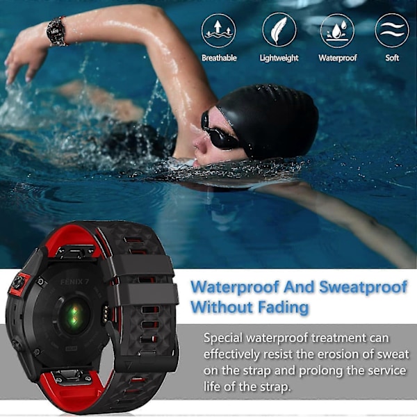 Quickfit silikoniranneke Garmin Fenix 7/fenix 6/fenix 5 -sarjoille