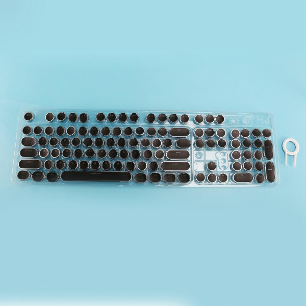104 näppäimen Retro Pyöreä Näppäimistö Kaksoislinssiset Tee itse kirjoituskoneen näppäimet taustavalaistuun mekaaniseen näppäimistöön