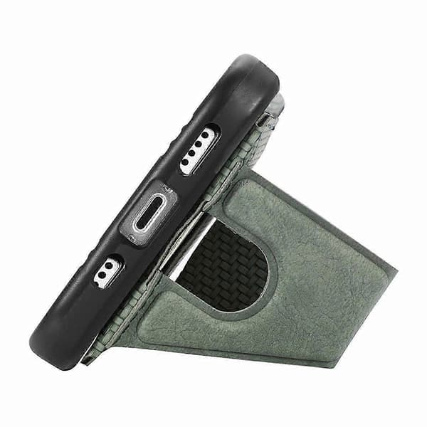 For iPhone 16 Pro Deksel K-Formet Støtte Lær+PC+TPU Telefondeksel -