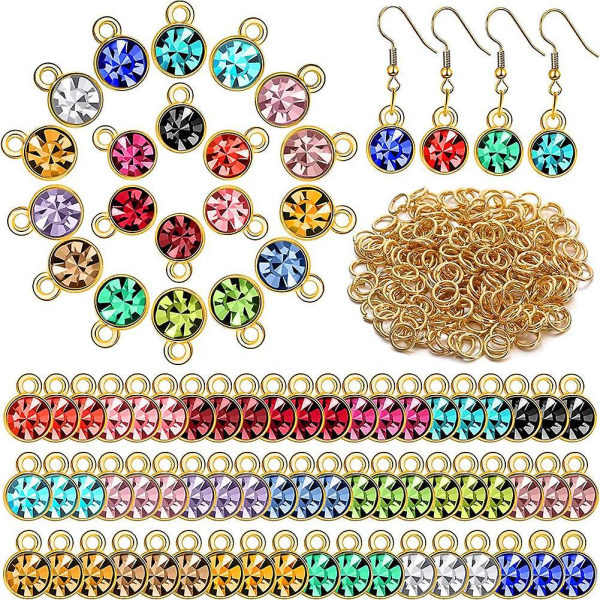 80 stykker Crystal Birthstone Charms For Smykker Lage Runde Charms For Armbånd Halskjeder Smykker