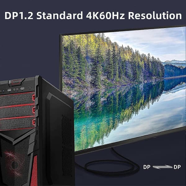 DP1.2 4K HD-kompatibel til Mini DP Toveis Videoadapterkabel Vertskjerm DP Kabel Konverterkabel