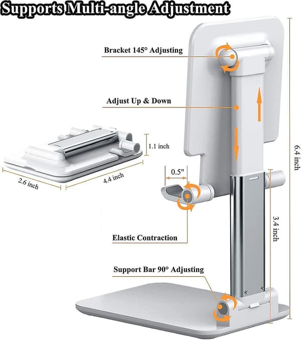 Justerbart Foldbart Telefonstativ til iPhone 12/12 Pro/Pro Max, 2 stk., Bærbart og Praktisk
