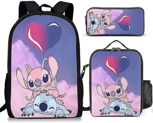 Stitch Skoletaske Rygsæk i Tre Dele Style 33