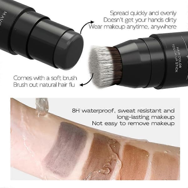 5 farve Root Cover Up Stick, Hårfarve Touch-up Pen, Øjeblikkelig Grå Dækning & Hårtab Dækning, Concealer til Tynde Hårlinjer, Semi Permanent Light Brown
