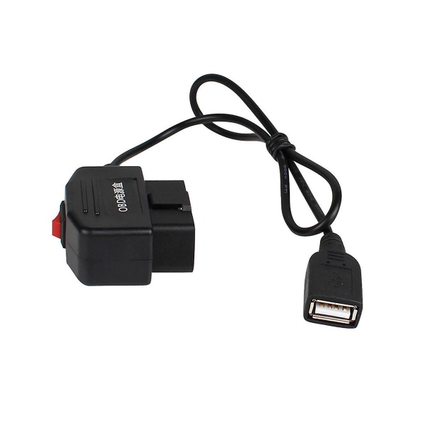 24 tunnin 5V 3A USB-auton latauskaapeli OBD-kiinteä asennussarja kytkimellä 0,5 metrin johdolla kojelautakameraa varten