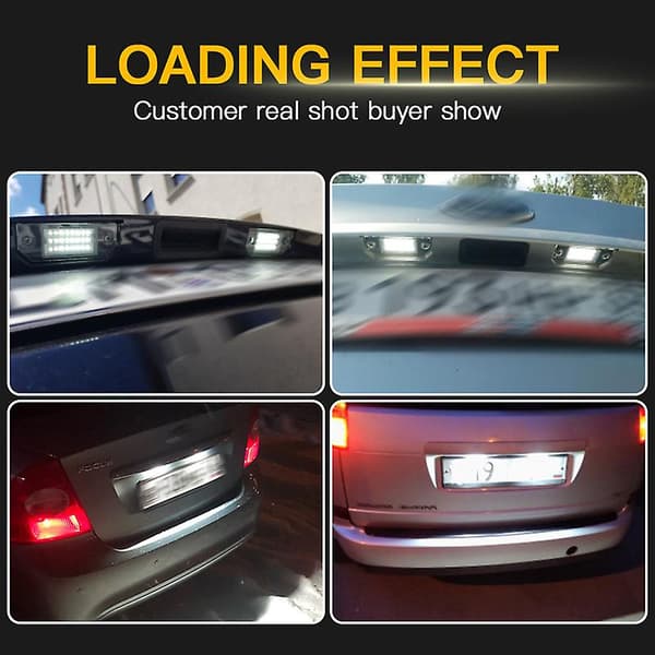 2 st LED-nummerplåtslampor för Ford Focus 2 C-max, vitt ljus, 12V