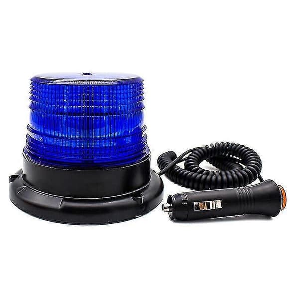 (Blåt Lys) 12V LED Stroboskoplys Magnetisk Blinkende Nødlys
