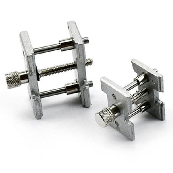 2-pack Metalliskt Urverksshållare med Fast Bas Multifunktion för Urmakare Urklämma Klockor Reparation
