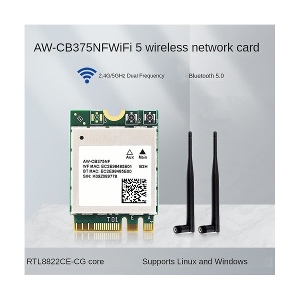 Aw-Cb375Nf Dubbelbands Trådlöst Nätverkskort 2.4G/5Ghz Dubbelbands Wifi5 Generation Trådlös Modul