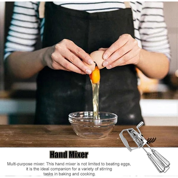 Handvev Mixer | Roterande Äggvisp | Manuell Äggvisp, Visp i Rostfritt Stål