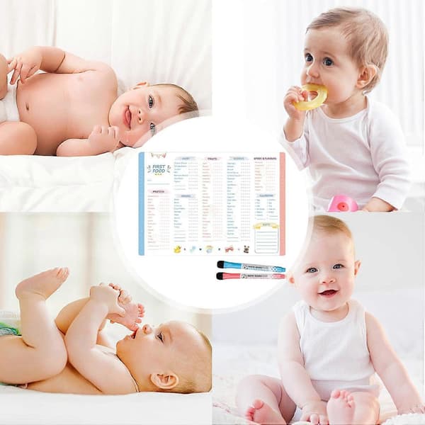 Første Mad Tracker - Genanvendelig Baby Første Mad Tracker | Baby Ugentlig Måltidsplan