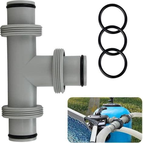 T-formet slangekobling for svømmebasseng - Diameter: 38 mm - 3-veis - Diameter: 38 mm
