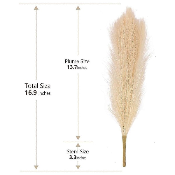 Pampasgræs Pink 12 stk. 45 cm, Kunstig Pampasgræs Pink Pampas Dekoration, Kunstig Pampasgræs Sho