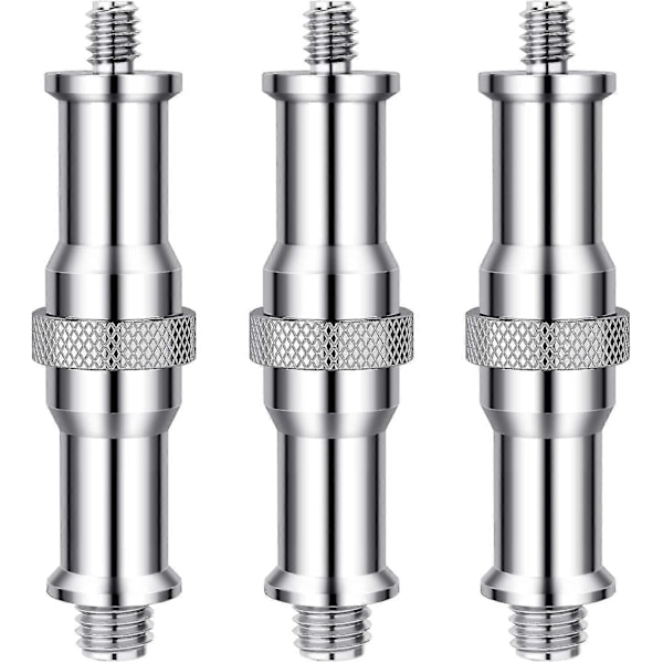 Standard 1/4\" til 3/8\" Metal Konverter Gevindskrue Adapter Stud End 3-pak