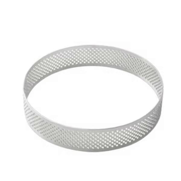 12-pack 10 cm Cirkulära Tartringar med Hål Rostfritt Stål Fruktpaj