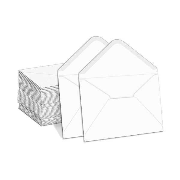 B6-konvolutter 100 stk. Hvide konvolutter til invitation, bryllup, meddelelser, tom kuvert til baby shower