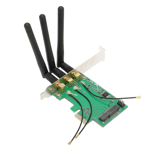Mini PCIE til PCIE Adapterkort PCIE Netværkskort Adapter Tre Antenne Netværksudvidelseskort til Stationære Computere
