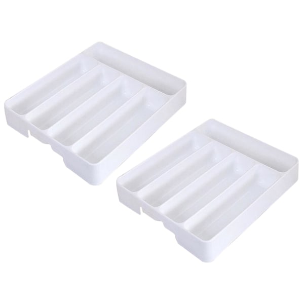 2x Drawer Organizer Tray Spoon Cutlery Separation Finishing Storage Box Cutlery Kitchen Storage Org