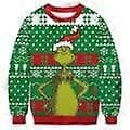Langærmet Grinch Ugly Juletrøje til Mænd, L