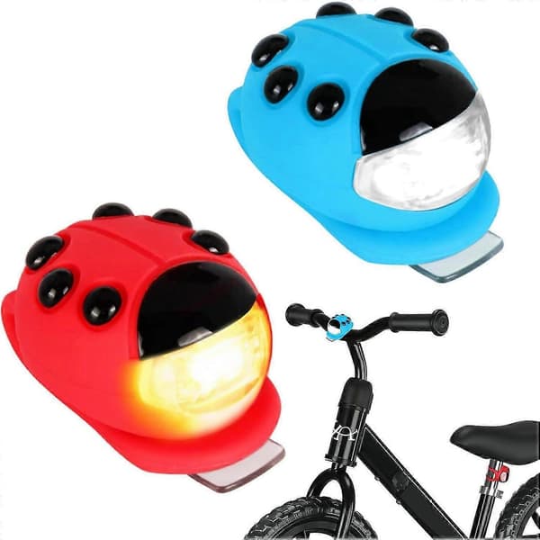 2 stk. Lysstærk Cykellygte Cykelsikkerhedslys Mariehøneformet, Natteadvarselslys Mini LED-lys til K
