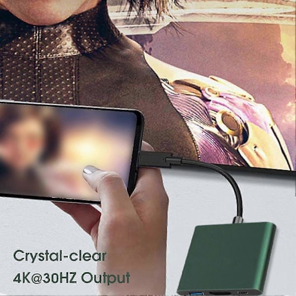 Konverterkabel Hög Upplösning Snabb Överföring Plug Play 4K Typ-C till HDMI-kompatibel Videoadapterkabel för Monitor