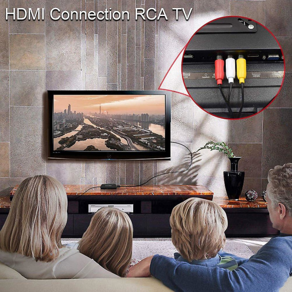 Hdmi-kompatibel till AV-omvandlare stöder Pal/ntsc-kompatibel Fire Stick, för Apple Tv, DVD, Blu-ray-spelare