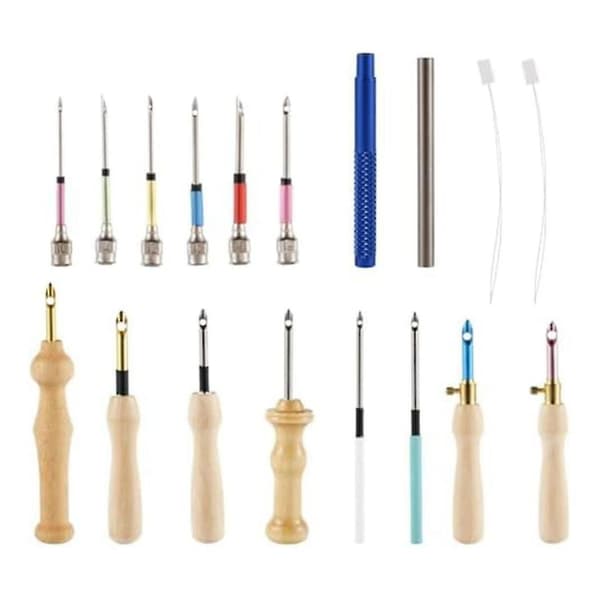 Punch Needle Kit, Justerbart Punch Needle Set i Trä Punch Needle Vuxna Nybörjare