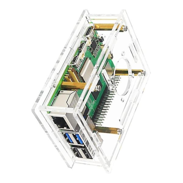 Til 5 Akryl Etui Transparent Etui Med Køleventilator Aluminium Køleplade Til Pi 5 D