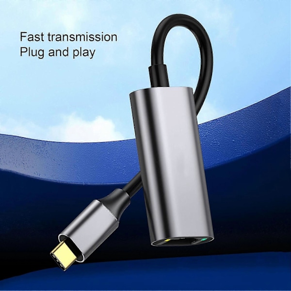 Type-C til RJ45 Ethernet Adapter Gigabit Netværkskabel Konverter Adapter Understøtter 10/100/1000Mbps