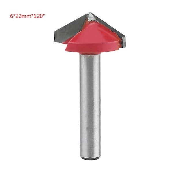 Tungsten Stål Træbearbejdning CNC Router Bit med Skarp V-Groove Skæreværktøj 6mm Skaft (6*22mm*120) YEMAA