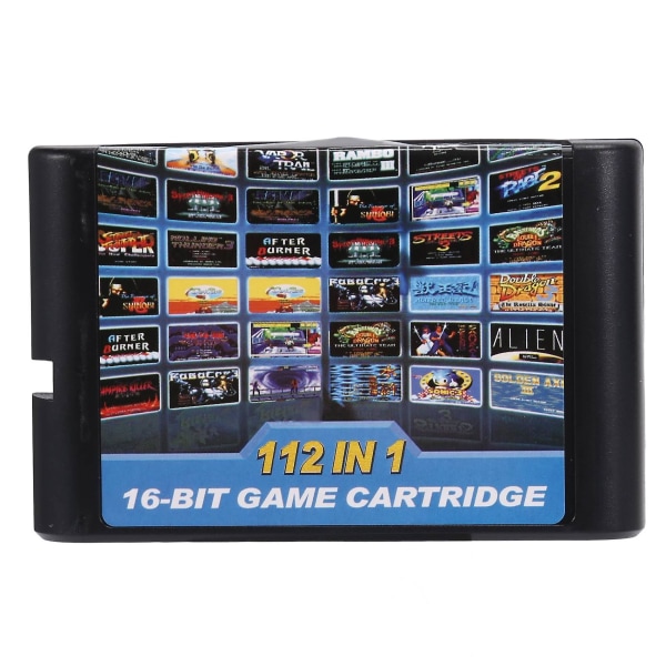 112 i 1 spelkassett 16 bitars spelkassett för Megadrive Game Cartridge för Pal och Ntsc