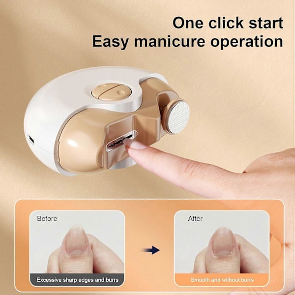 Elektrisk nagelklippare för vuxna - Nageltrimmer Nagelpolerare 2 i 1, 2 i 1