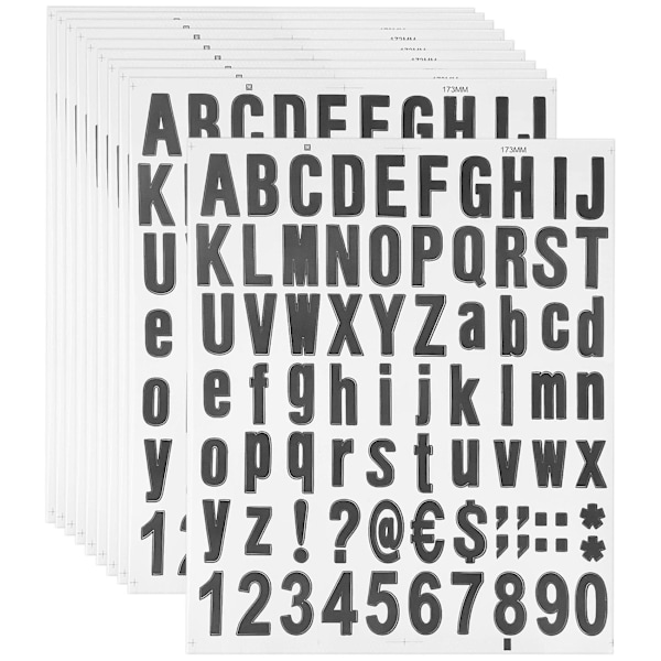 770 Pieces 10 Sheets Self Adhesive Vinyl Letters Numbers Kit, Alphabet Number Stickers for mailbox (Black, 1 Inch)