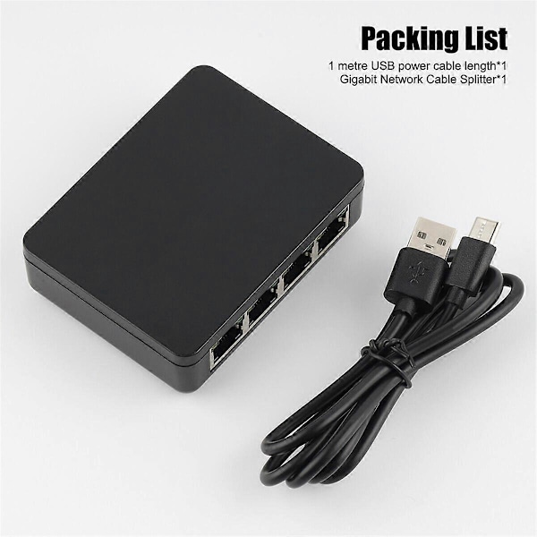 Ethernet Splitter Adapter för PC Laptop Nätverk RJ45 Kabel LAN Nätverk Internet 1 till 4 Vägar 1000Mbp