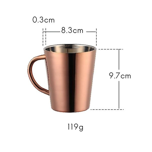 300ml Rustfrit Stål Kaffe Kop Bærbar Med Håndtag - Rosaguld