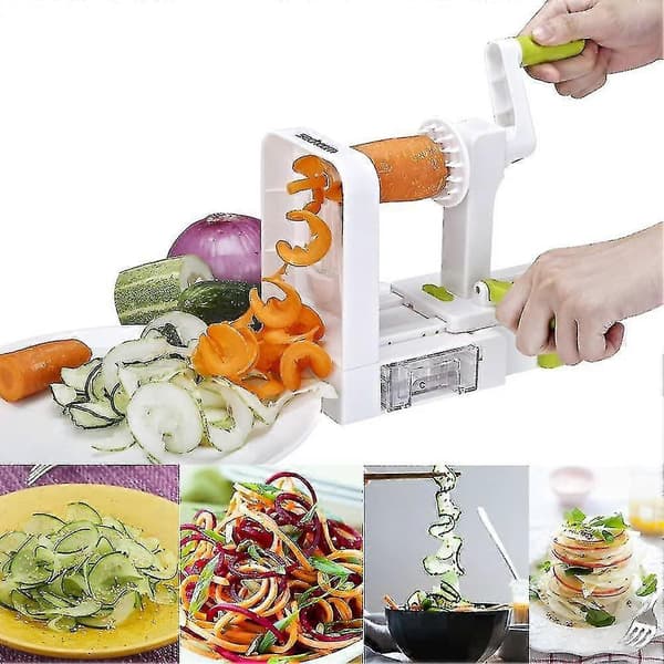 Spiralizer 4-bladet Grøntsags Spiralizer Foldbar Spiral Skærer Zucchini Noodle Veggie Pasta Spaghetti Maker