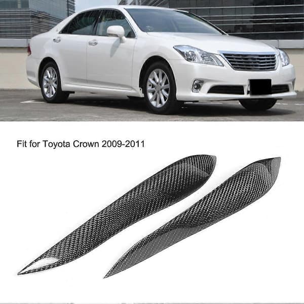 2 st Kolfiber Strålkastare Ögonbryn Ögonlock Trim Passar Toyota Crown 2009-2011