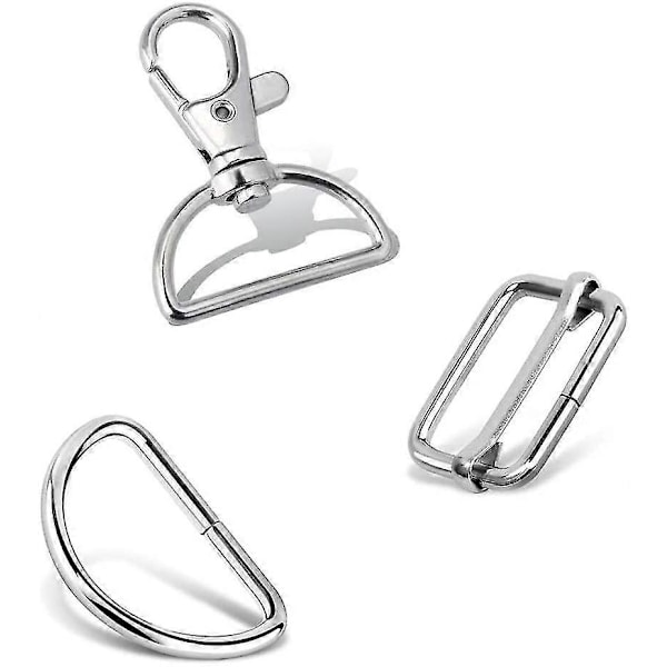 120st Metall Nyckelringar Bulk Nyckelringar Spänne Vridbara Karbinhakar D-ringar