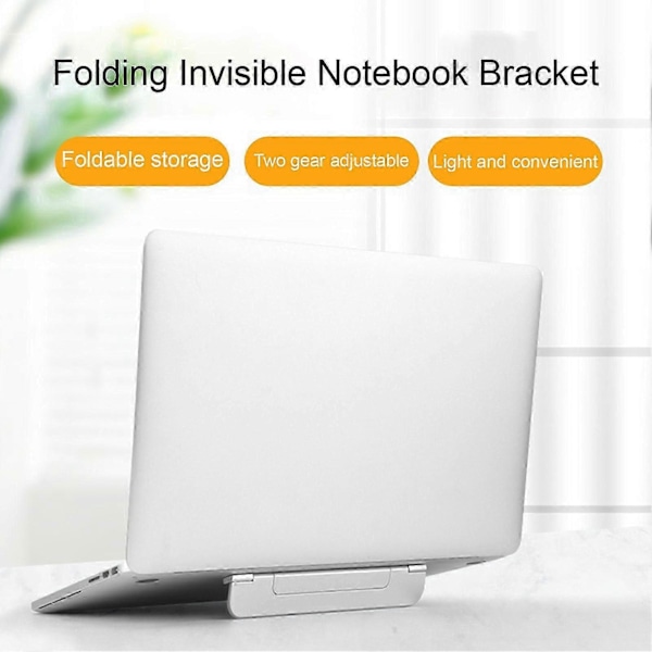 Laptop Base Bred Anvendelse To Gear Justerbar Foldbar Stærk Bæreevne Skridsikker Solid Støtte Bærbar Usynlig Laptop Beslag Stand