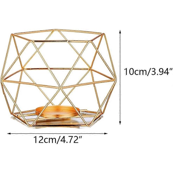 Tea Light Ljushållare - 2-pack Guld Post Ljuskrona Geometrisk Tea Light Ljushållare Matbord