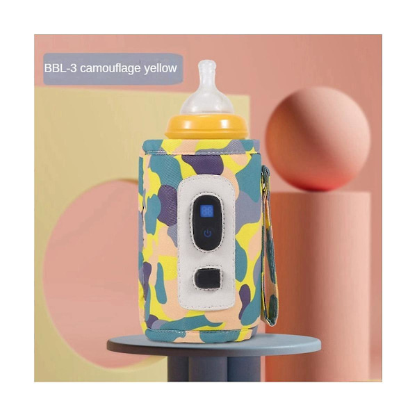 Universal USB Melkevarmer Reisevogn Isolerende Veske Digitalt Display Baby Ammevarmer - kamuflasje