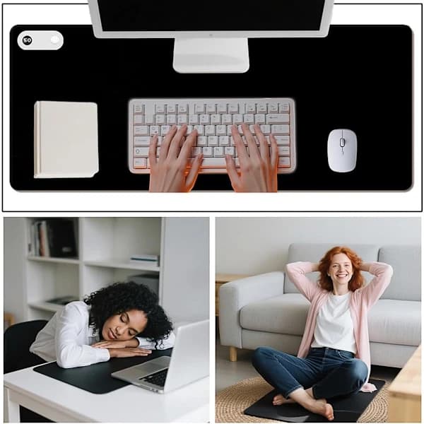 Heated Mouse Pad - 80x33cm Waterproof Desk Warmer with 3 Temperature Settings & Auto Shut-Off for Office & Home Use