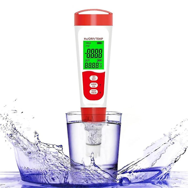 Hydrogenvannflaske Testmåler, 3 I 1 H2/orp/temp Digital Hydrogennivåtesterpenn For Daglig Drikkevann