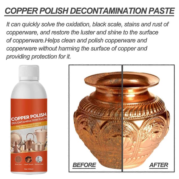 100ml Koppar och Mässing Polerpasta, Polerande Dekontamineringspasta för Antik Möbel