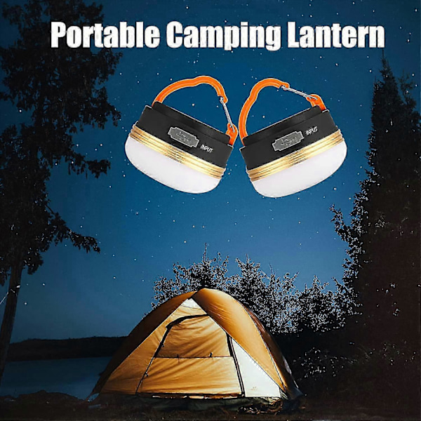 MKK 2-pack LED Campinglykta, USB Uppladdningsbar Campinglampa Ficklampor & Powerbank, Campinglampa med Magnetisk Bas 3 Lägen Vattentät Portabel O