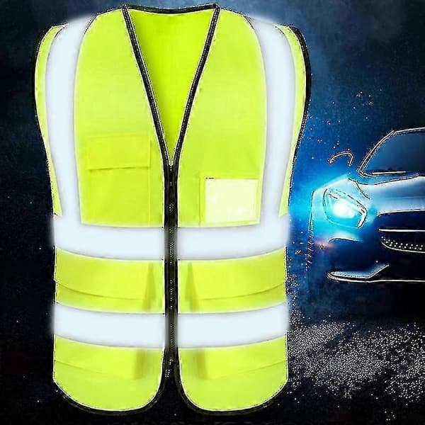 Heijastava liivi auto taskulla, heijastava turvaliivi, suojava varoitusvaatetus SZZK Mesh Fabric
